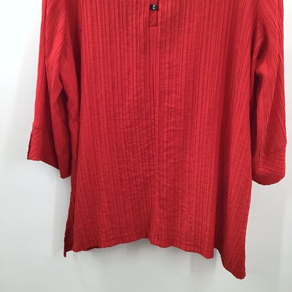 Moonlight by Y&S Popover Top XXL Red Goth Wired Collar Crinkle Pleated Sharkbite - Picture 5 of 13